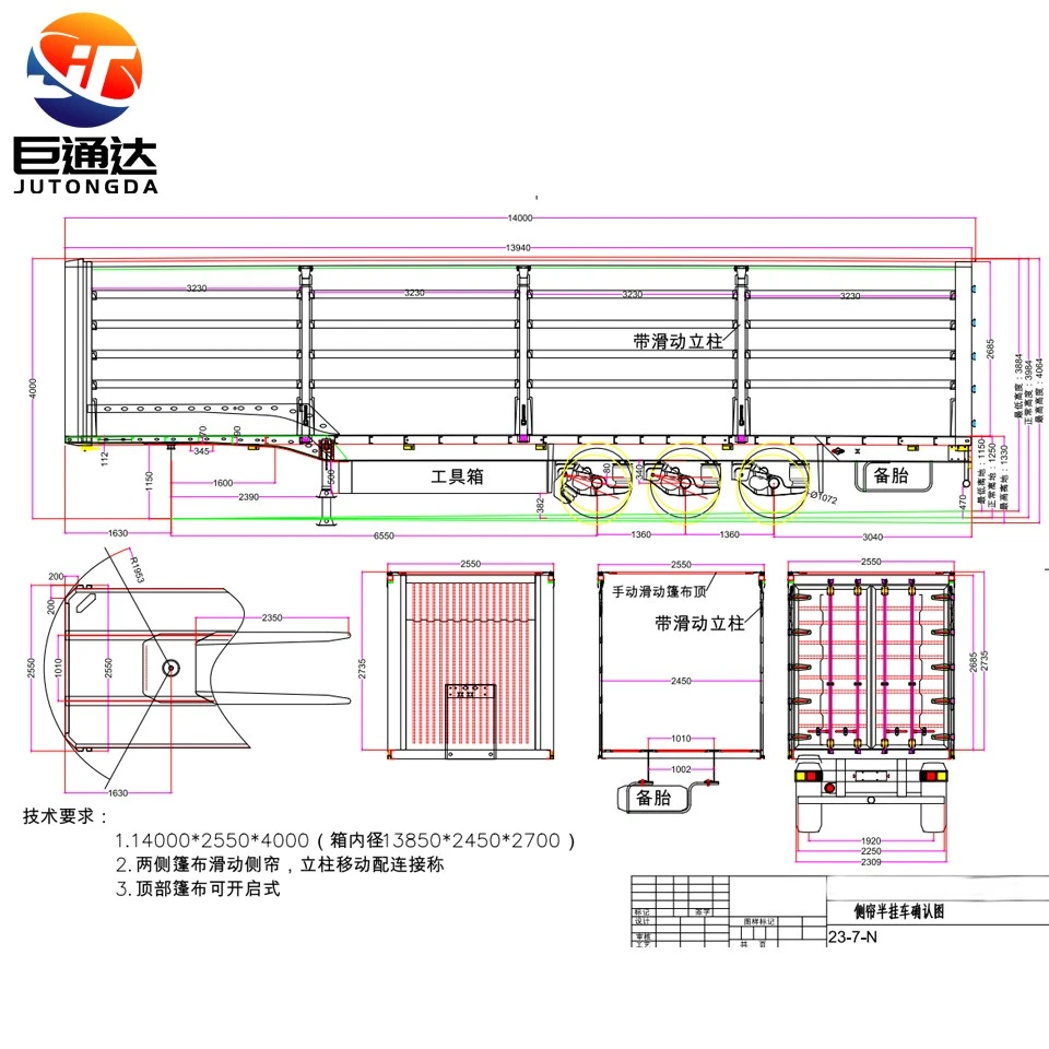 Three Axles Curtain Side Semi Trailer best